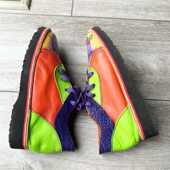 Soletech Hand Painted  Soft Leather Design Lace Up Shoes - Picture 5 of 14